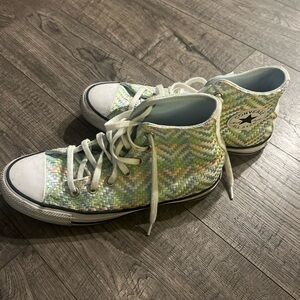 Unique high top pastel woven converse